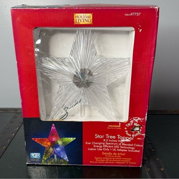Light Star Tree Topper 8.5" Prism Effect Multi Color - View From Both Sides - Picture 3 of 5